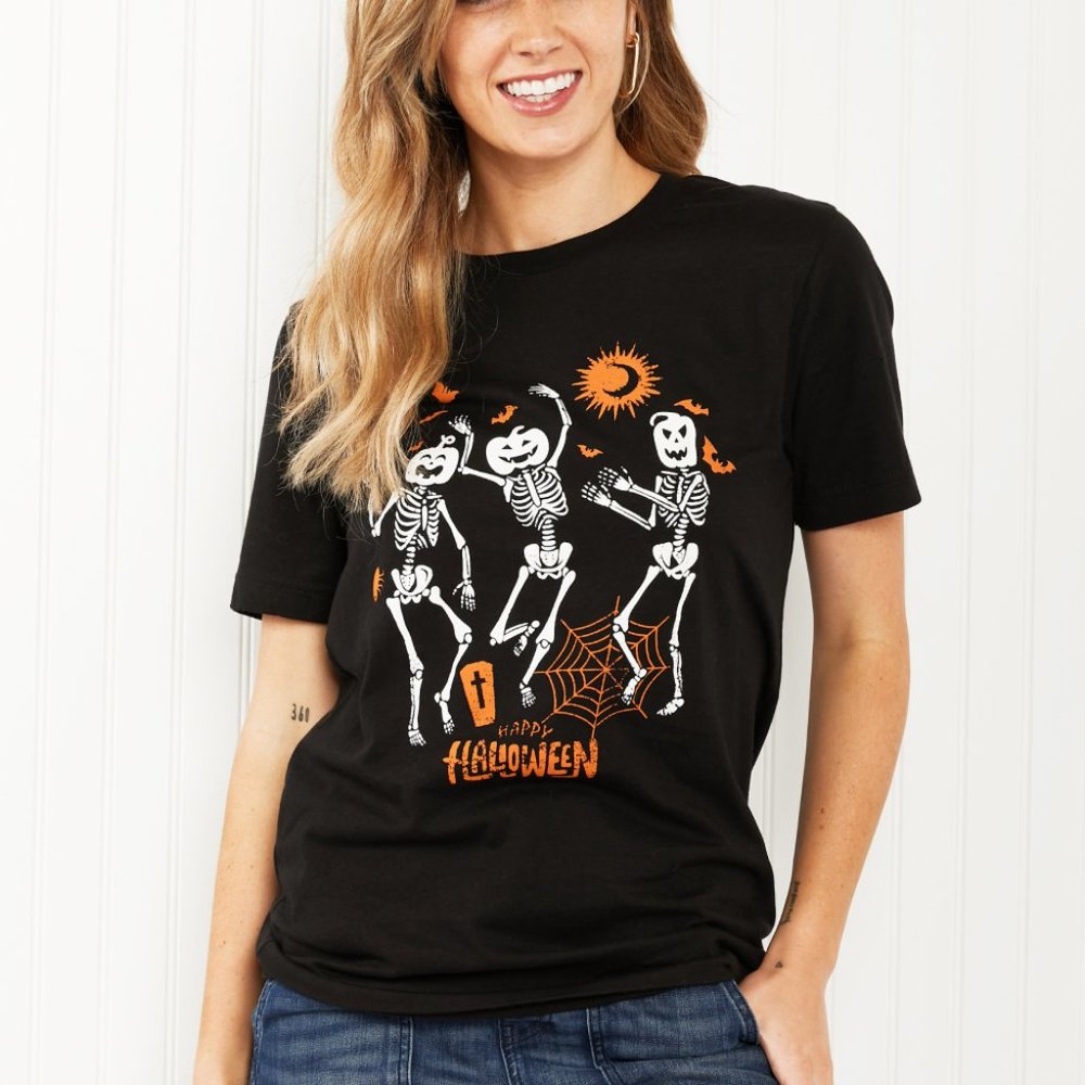 WKNDER Full Size Halloween Skeleton Graphic Tee
